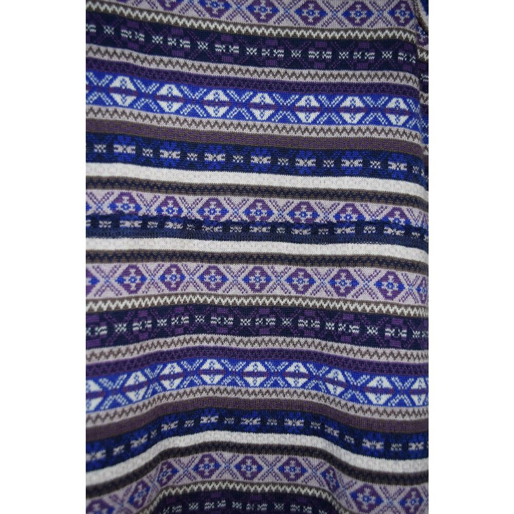 Free People Blue Purple Tribal Knit Swing Dress Sleeveless Size Small - Picture 2 of 4